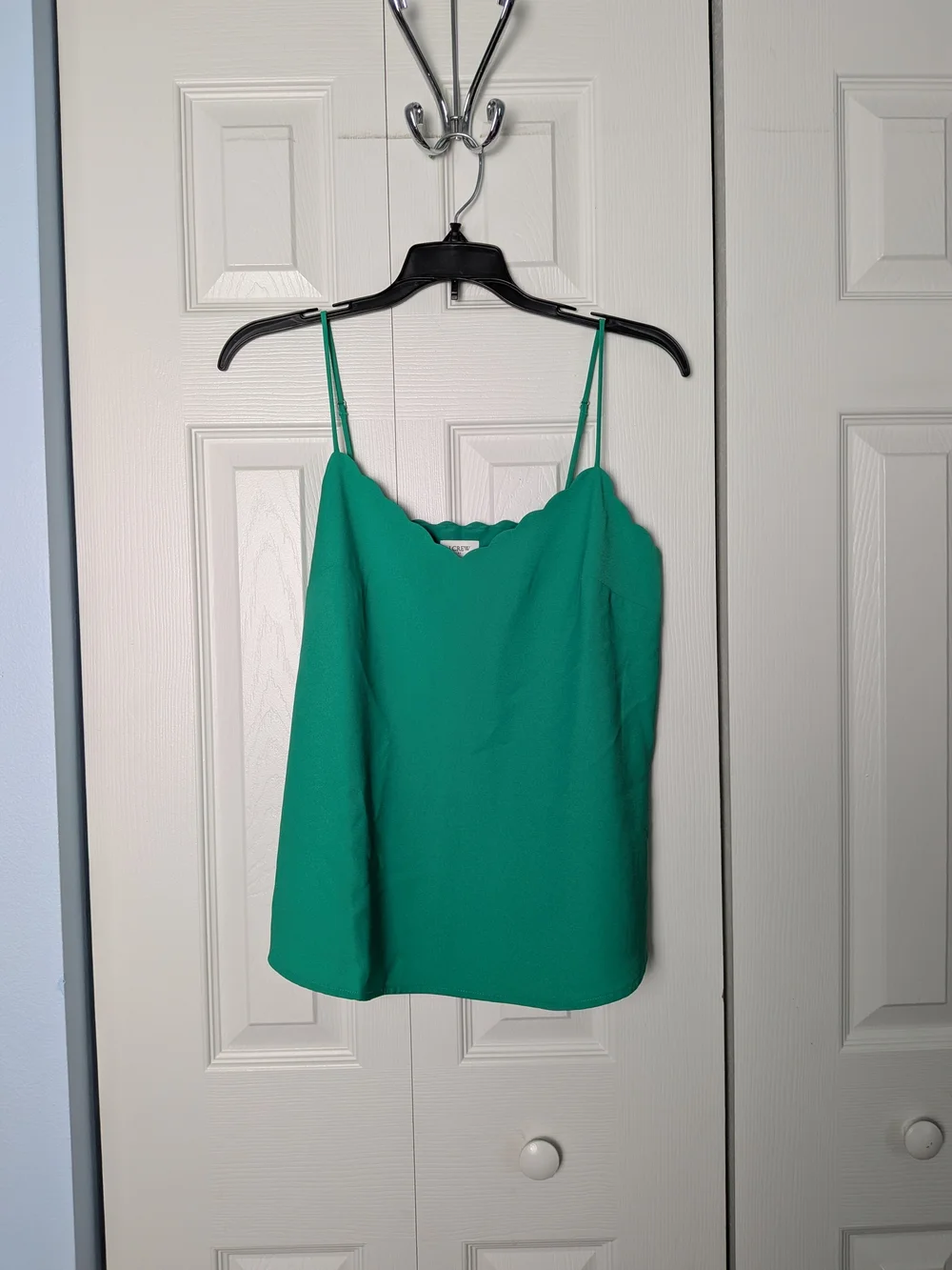 J. Crew Emerald Green Scalloped Neck Cami